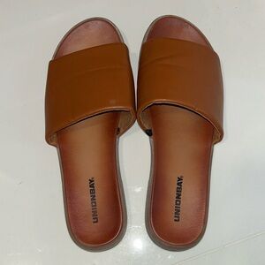 UNIONBAY Brown Slide Sandals